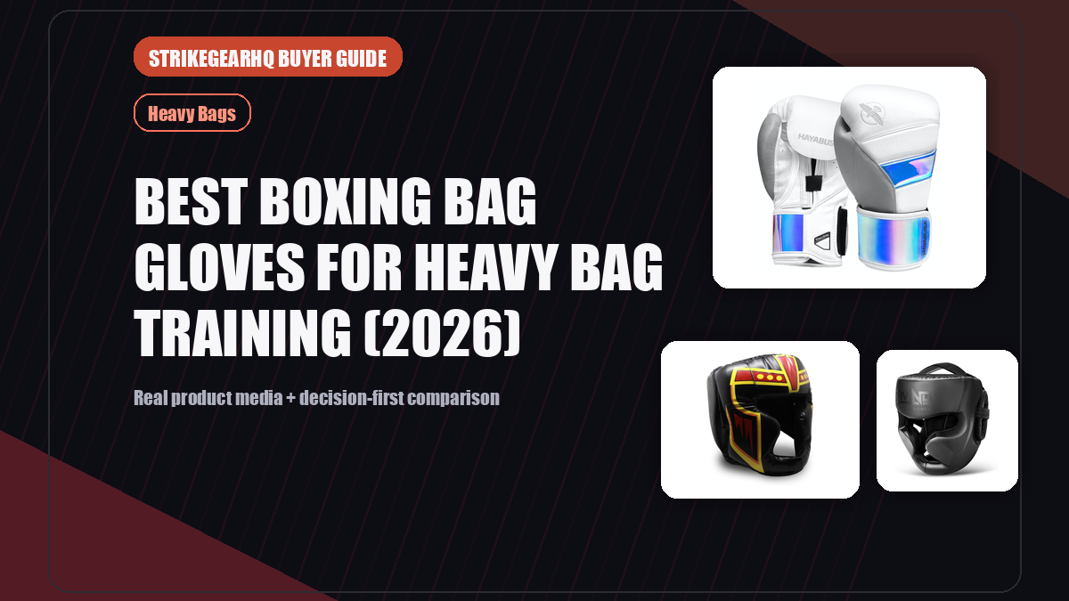 StrikeGearHQ real product featured banner for Best Boxing Bag Gloves for Heavy Bag Training (2026)