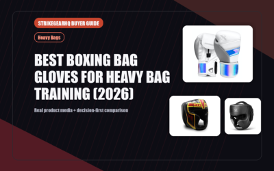 StrikeGearHQ real product featured banner for Best Boxing Bag Gloves for Heavy Bag Training (2026)