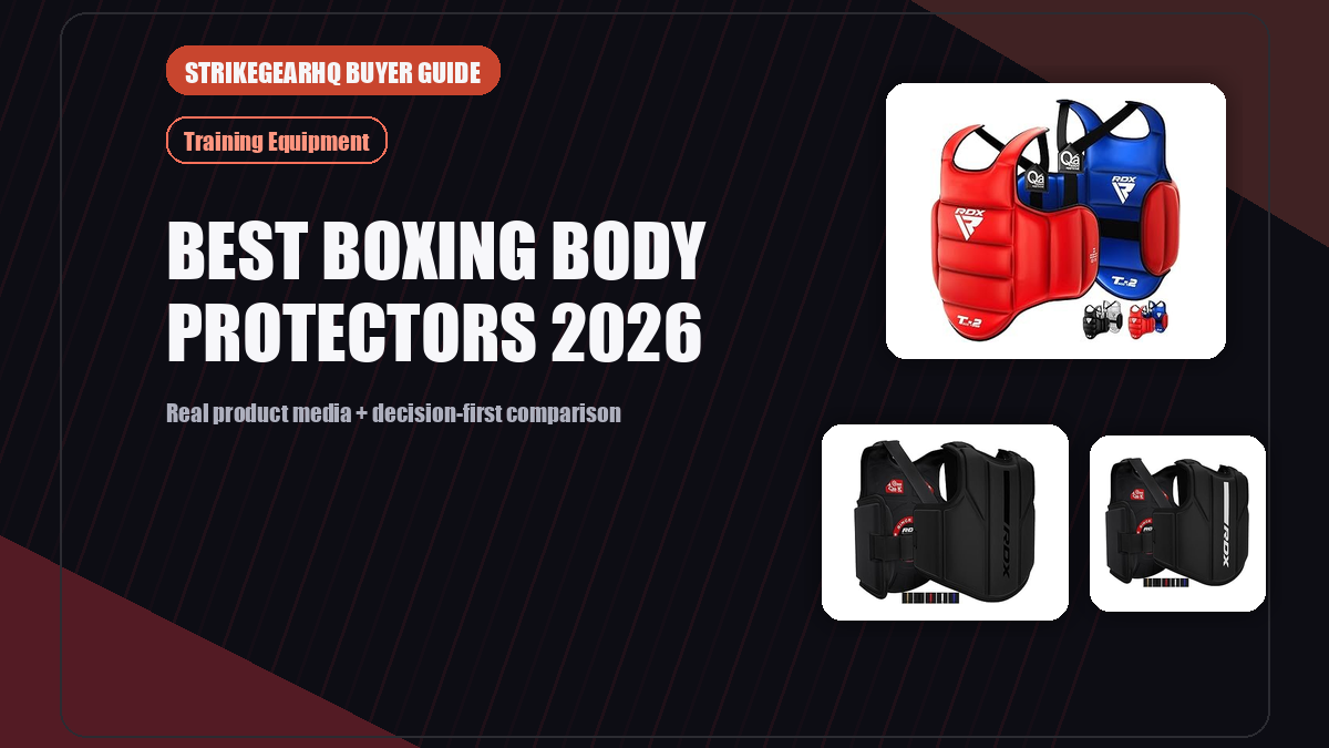 StrikeGearHQ real product featured banner for Best Boxing Body Protectors 2026