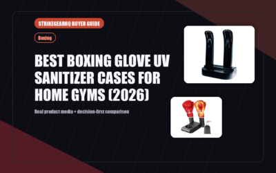 StrikeGearHQ real product featured banner for Best Boxing Glove UV Sanitizer Cases for Home Gyms (2026)