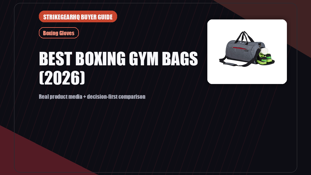 StrikeGearHQ real product featured banner for Best Boxing Gym Bags (2026)