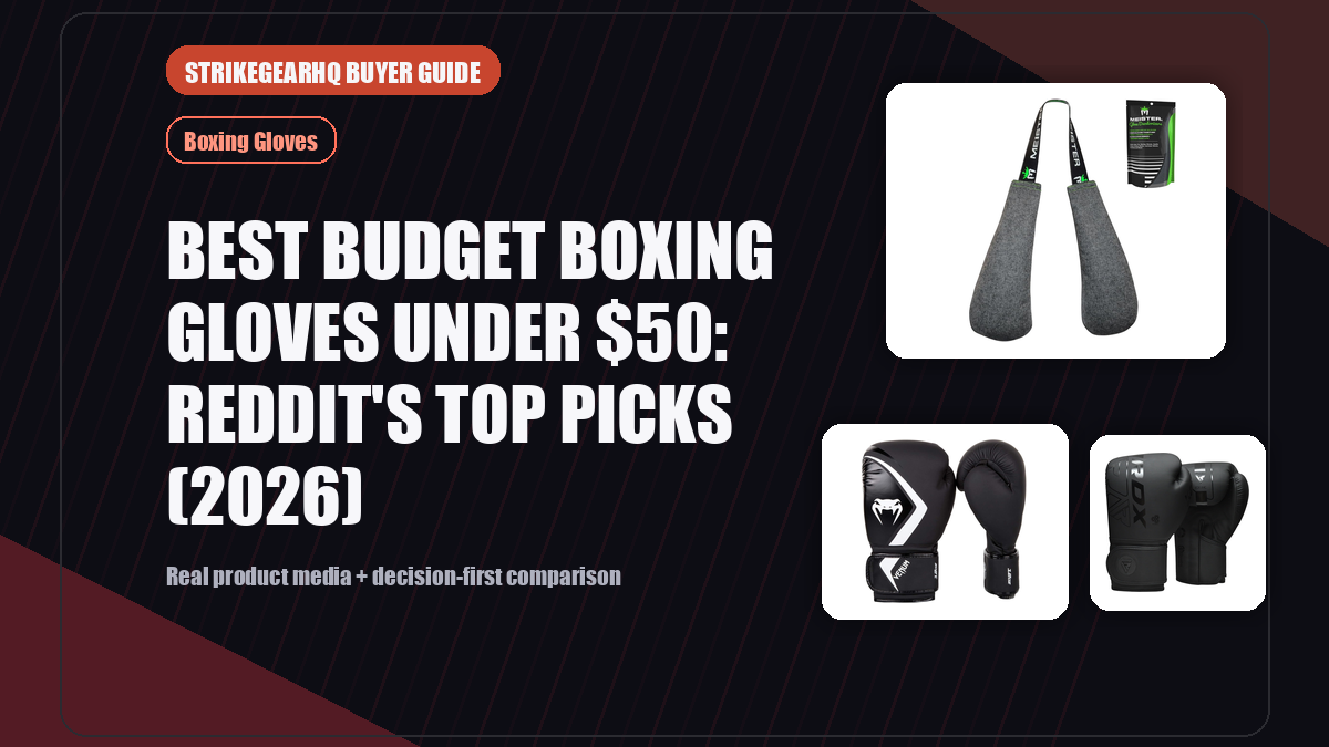 StrikeGearHQ real product featured banner for Best Budget Boxing Gloves Under $50: Reddit's Top Picks (2026)
