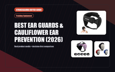 StrikeGearHQ real product featured banner for Best Ear Guards & Cauliflower Ear Prevention (2026)