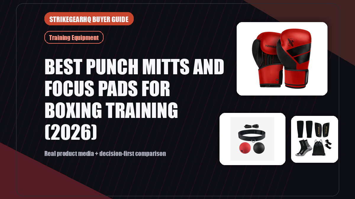 StrikeGearHQ real product featured banner for Best Punch Mitts and Focus Pads for Boxing Training (2026)