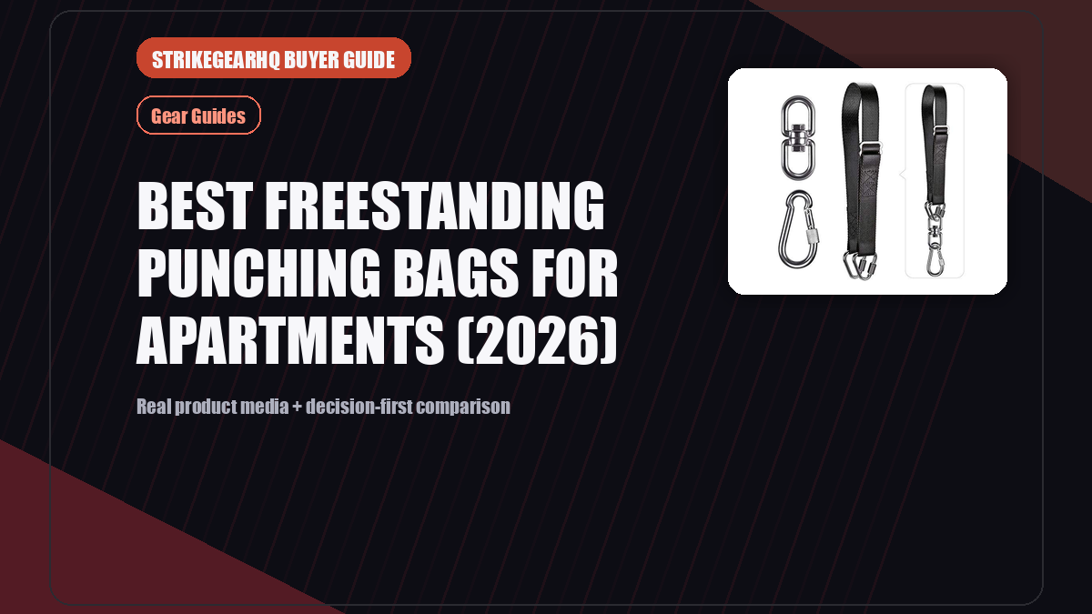 StrikeGearHQ real product featured banner for Best Freestanding Punching Bags for Apartments (2026)