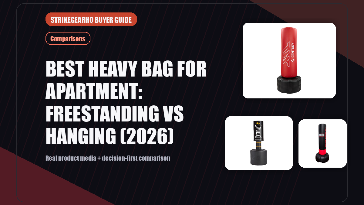 StrikeGearHQ real product featured banner for Best Heavy Bag for Apartment: Freestanding vs Hanging (2026)