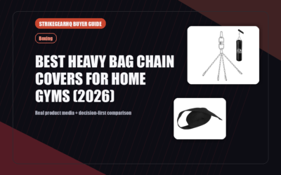 StrikeGearHQ real product featured banner for Best Heavy Bag Chain Covers for Home Gyms (2026)