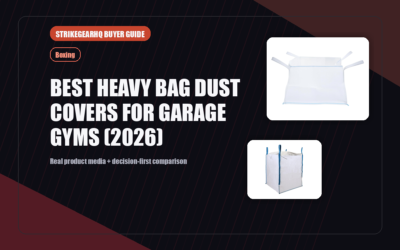 StrikeGearHQ real product featured banner for Best Heavy Bag Dust Covers for Garage Gyms (2026)