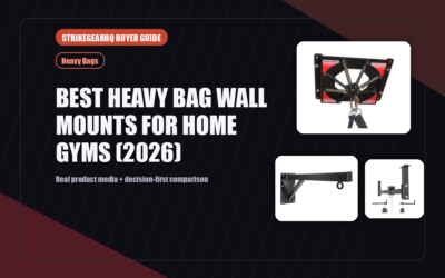StrikeGearHQ real product featured banner for Best Heavy Bag Wall Mounts for Home Gyms (2026)
