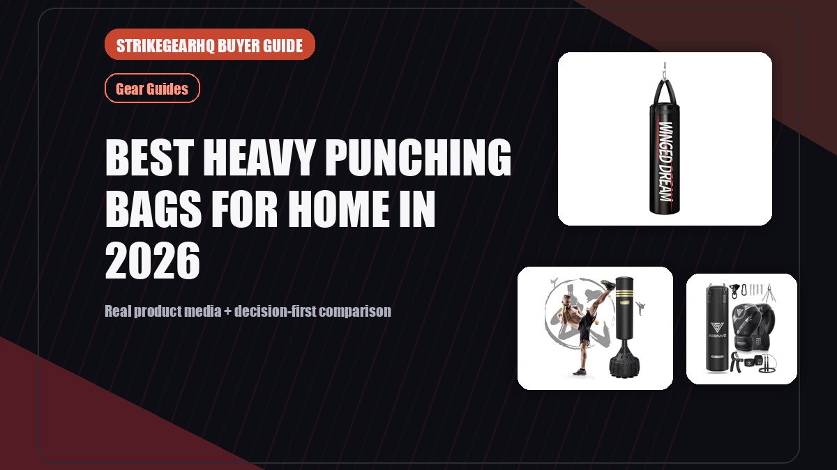 StrikeGearHQ real product featured banner for Best Heavy Punching Bags for Home in 2026