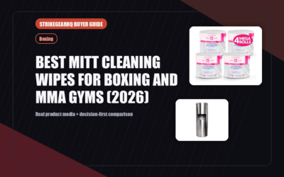StrikeGearHQ real product featured banner for Best Mitt Cleaning Wipes for Boxing and MMA Gyms (2026)