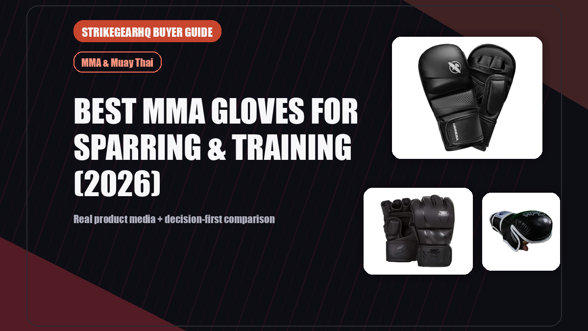 StrikeGearHQ real product featured banner for Best MMA Gloves for Sparring & Training (2026)