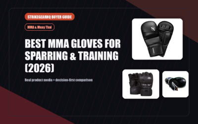 StrikeGearHQ real product featured banner for Best MMA Gloves for Sparring & Training (2026)