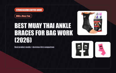 StrikeGearHQ real product featured banner for Best Muay Thai Ankle Braces for Bag Work (2026)