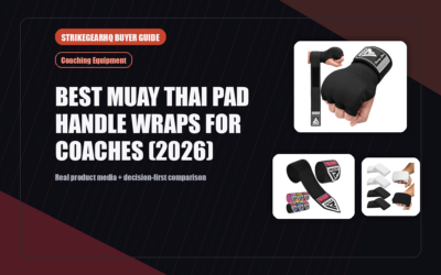 StrikeGearHQ real product featured banner for Best Muay Thai Pad Handle Wraps for Coaches (2026)