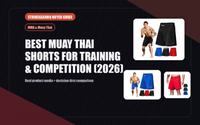 StrikeGearHQ real product featured banner for Best Muay Thai Shorts for Training & Competition (2026)