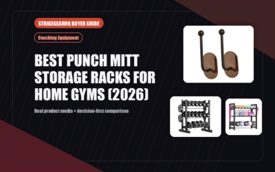 StrikeGearHQ real product featured banner for Best Punch Mitt Storage Racks for Home Gyms (2026)