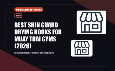 StrikeGearHQ real product featured banner for Best Shin Guard Drying Hooks for Muay Thai Gyms (2026)