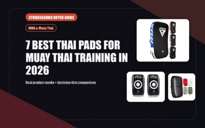 StrikeGearHQ real product featured banner for 7 Best Thai Pads for Muay Thai Training in 2026