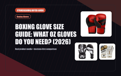 StrikeGearHQ real product featured banner for Boxing Glove Size Guide: What Oz Gloves Do You Need? (2026)