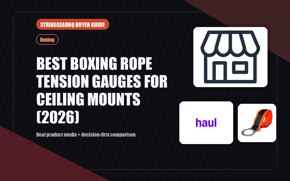 Editorial dark training layout for boxing rope tension gauges for ceiling mounts