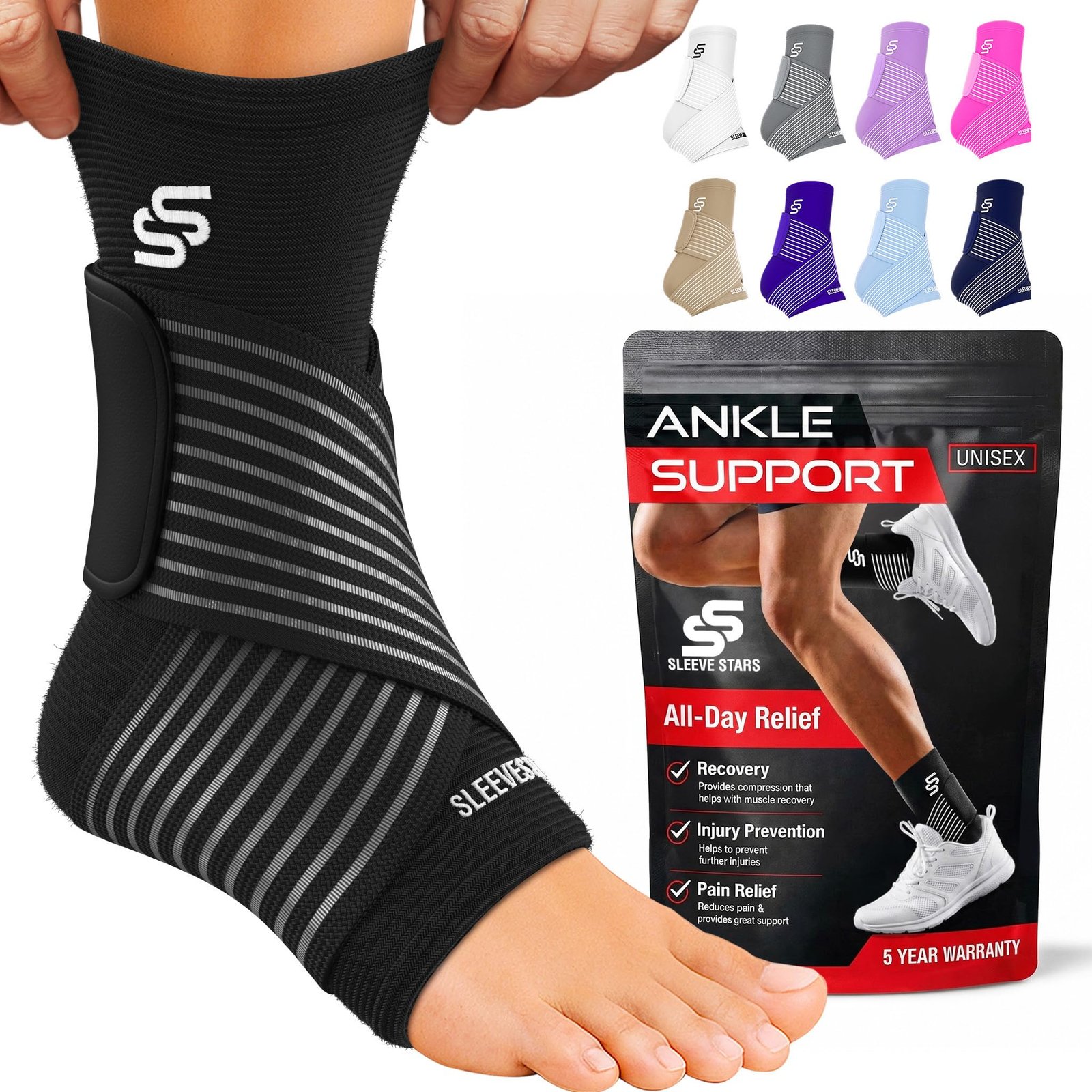Venum Muay Thai/Kick Boxing Ankle Support Guard, Black : Ankle Braces product image