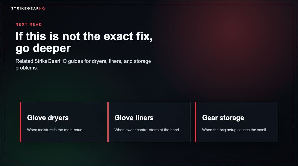 Related guide visual for boxing glove odor and storage articles