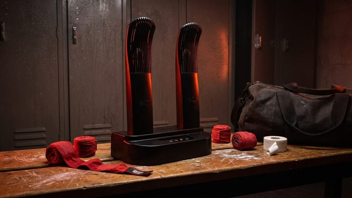 StrikeGearHQ realistic product-source feature image for Best Boxing Glove Drying Fans for Daily Training (2026)