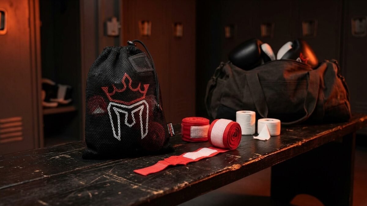 StrikeGearHQ realistic product-source feature image for Best Boxing Hand Wrap Storage Cases for Gym Bags (2026)