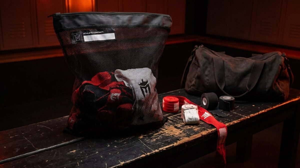 StrikeGearHQ realistic product-source feature image for Best Boxing Wrap Wash Bags for Gym Laundry (2026)