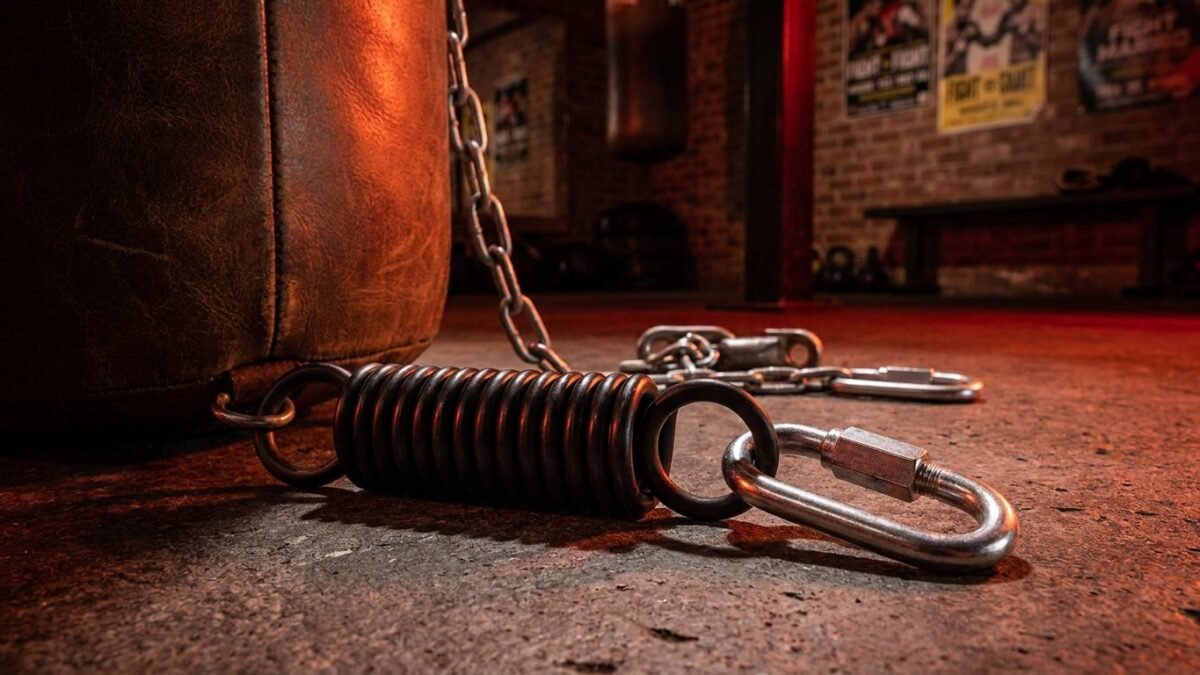 StrikeGearHQ realistic product-source feature image for Best Heavy Bag Spring Mounts for Home Boxing (2026)
