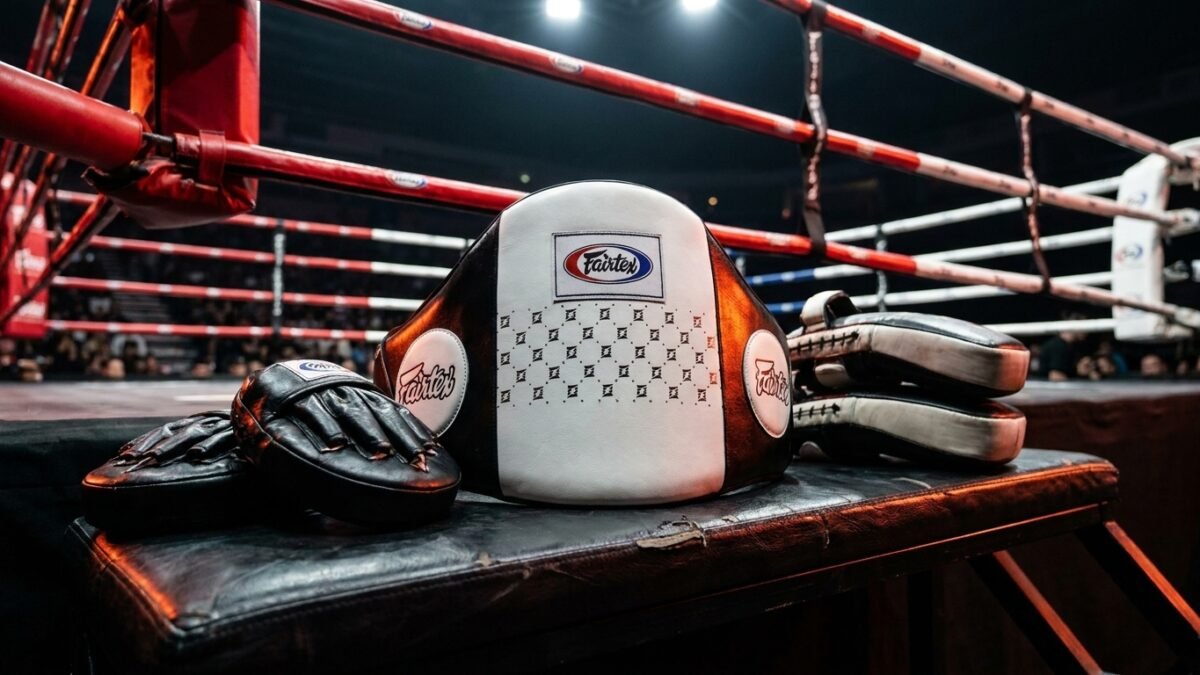 StrikeGearHQ realistic product-source feature image for Best Muay Thai Pad Holder Belts for Coaches (2026)