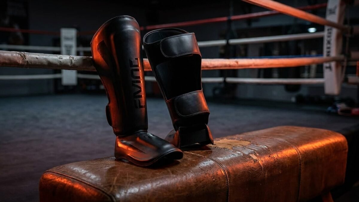 StrikeGearHQ realistic product-source feature image for Best Muay Thai Shin Guards for Heavy Sparring (2026)
