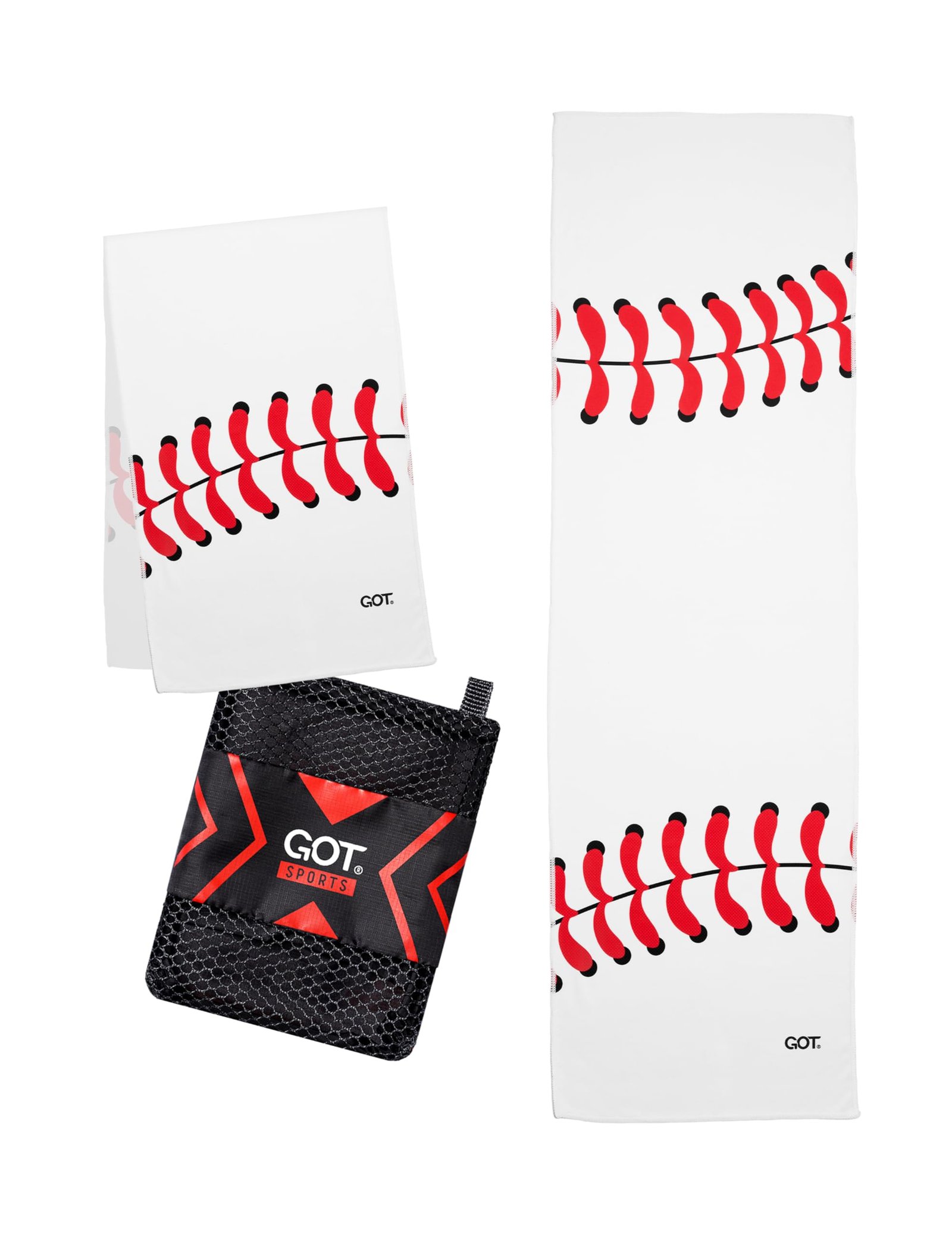 Instant Cooling Towel Neck & Face - Sweat Rag Neck Wraps Gym (Baseball) | 40x12 Inch, Evaporative Cooling, Wet Wring Snap Activation, Lightweight, UPF 40+, Outdoor Adventures product image