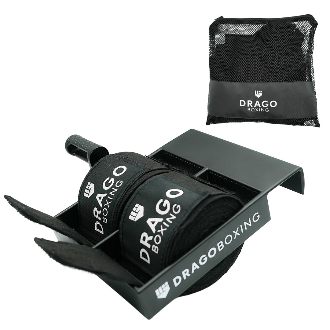 Drago Boxing Dual Hand Wrap Roller and Door-Clip Dryer with Mesh Wash Bag, Patented Design for Boxing, MMA, and Muay Thai product image