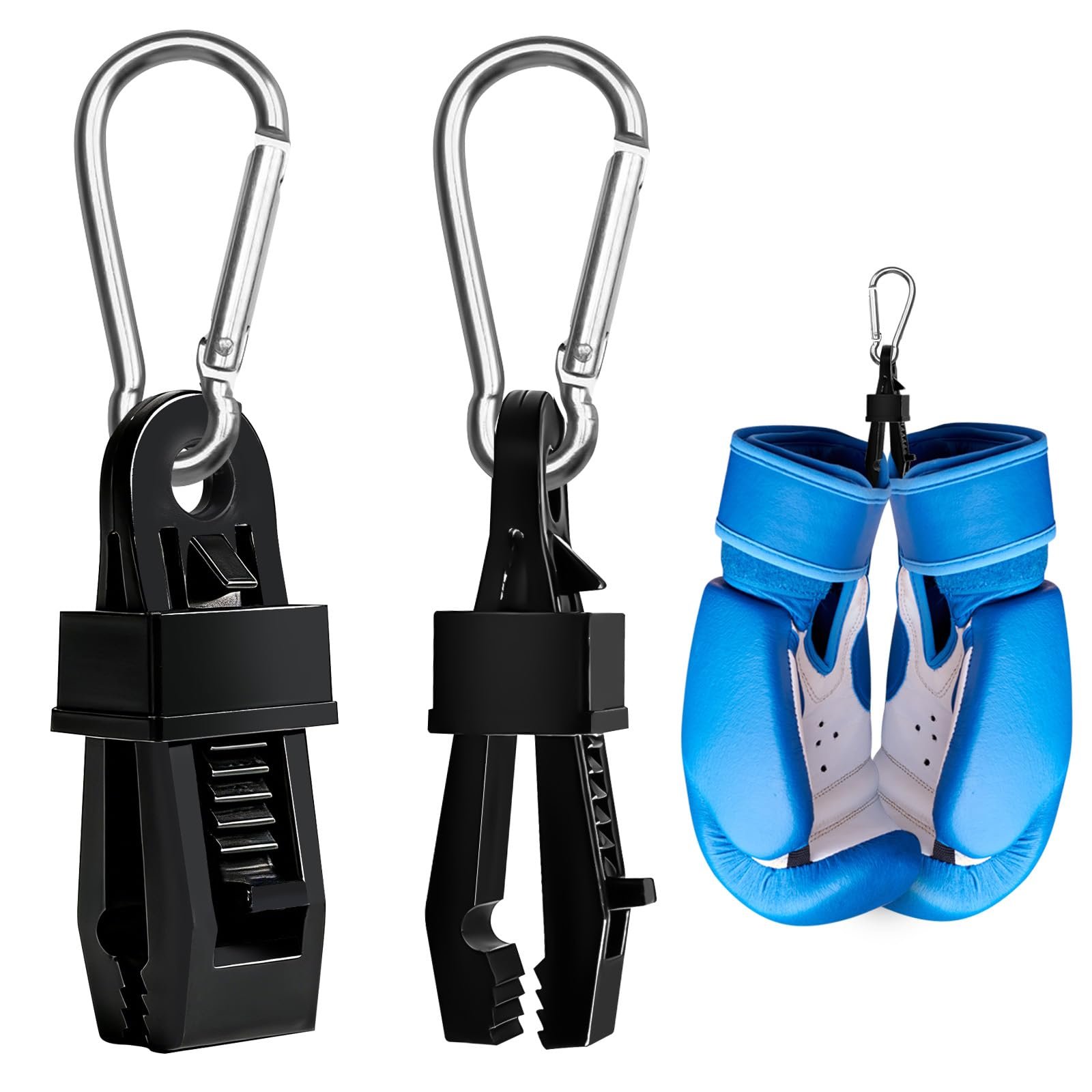 2Pcs Metal Glove Clip Holder for Boxing Bag Gloves | Strong Carabiner Clip to Secure & Carry MMA, Muay Thai Gloves on Backpack, Duffel, Luggage, Gym Bag | Boxing Accessories Organizer product image