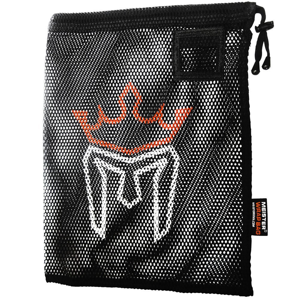 Meister WRAP Bag for Washing MMA & Boxing Hand Wraps - Drawstring Mesh Large, Black | Built for fighters to wash, dry and protect hand wraps, with porous mesh that helps prevent tangles and snagging product image