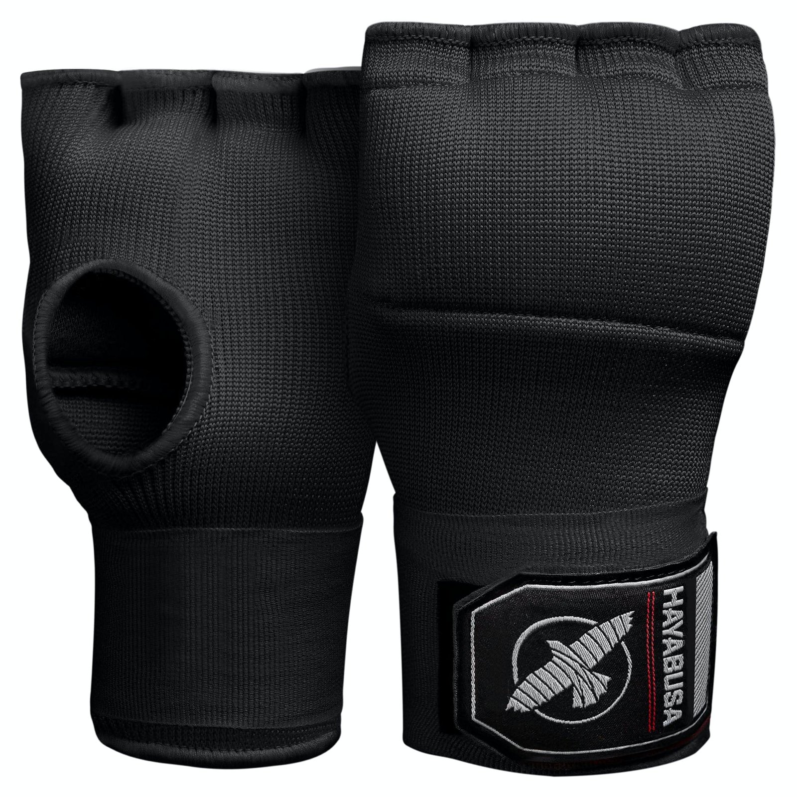 Hayabusa Quick Gel Hand Wrap Boxing Gloves - Black, Medium | Slip-On Design, Padded Knuckle Protection, Hook and Loop Closure, Muay Thai Kickboxing, Men and Women, Sparring product image