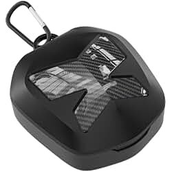 ARGOMAX boxing mouthguard case with clip, Black+White | Plastic construction, 8.5 x 8 x 4 cm interior, with ventilation and drainage openings; fits lip-protection mouthguards product image