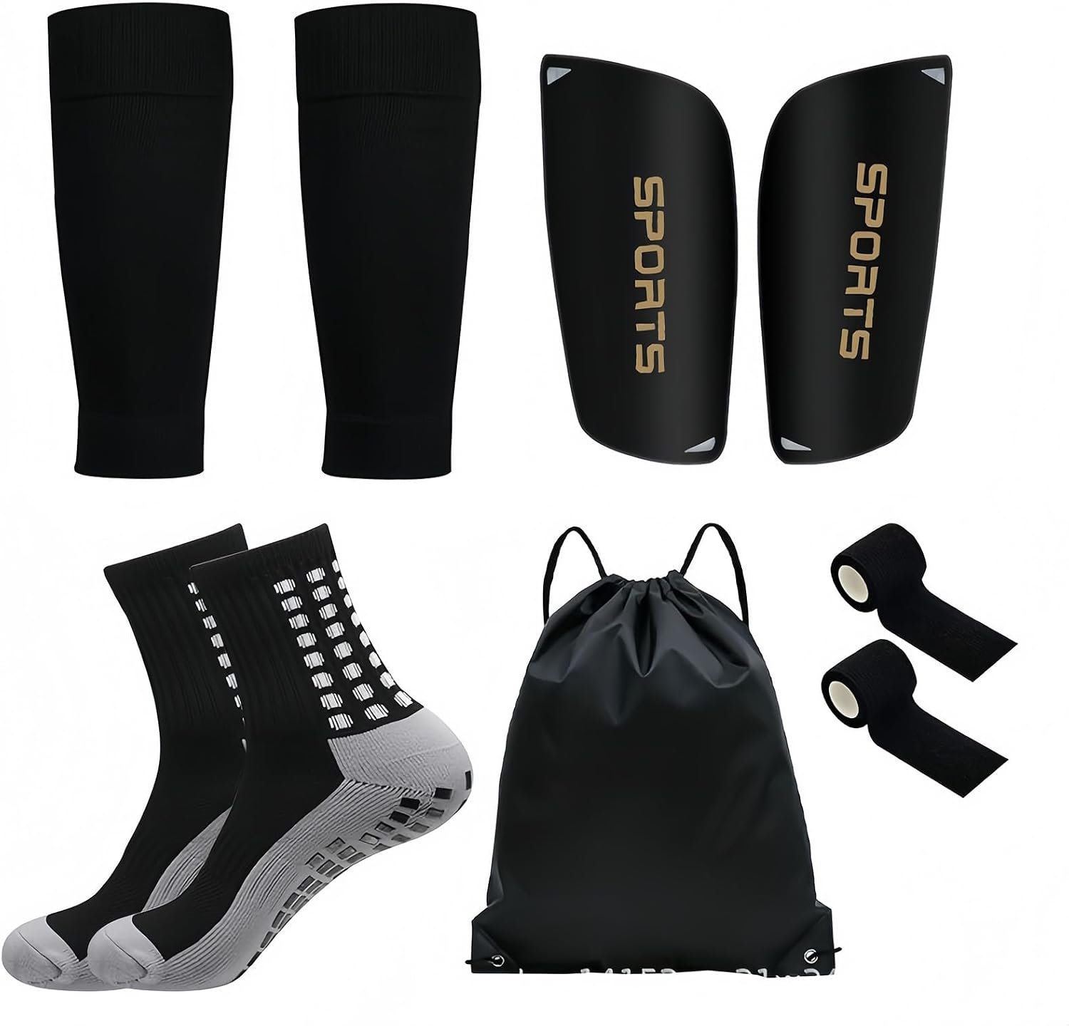 Image 14: WEIAIGI Soccer Training Equipment Set, 5-in-1 with Shin Guards, Anti-Slip Socks, Leg S