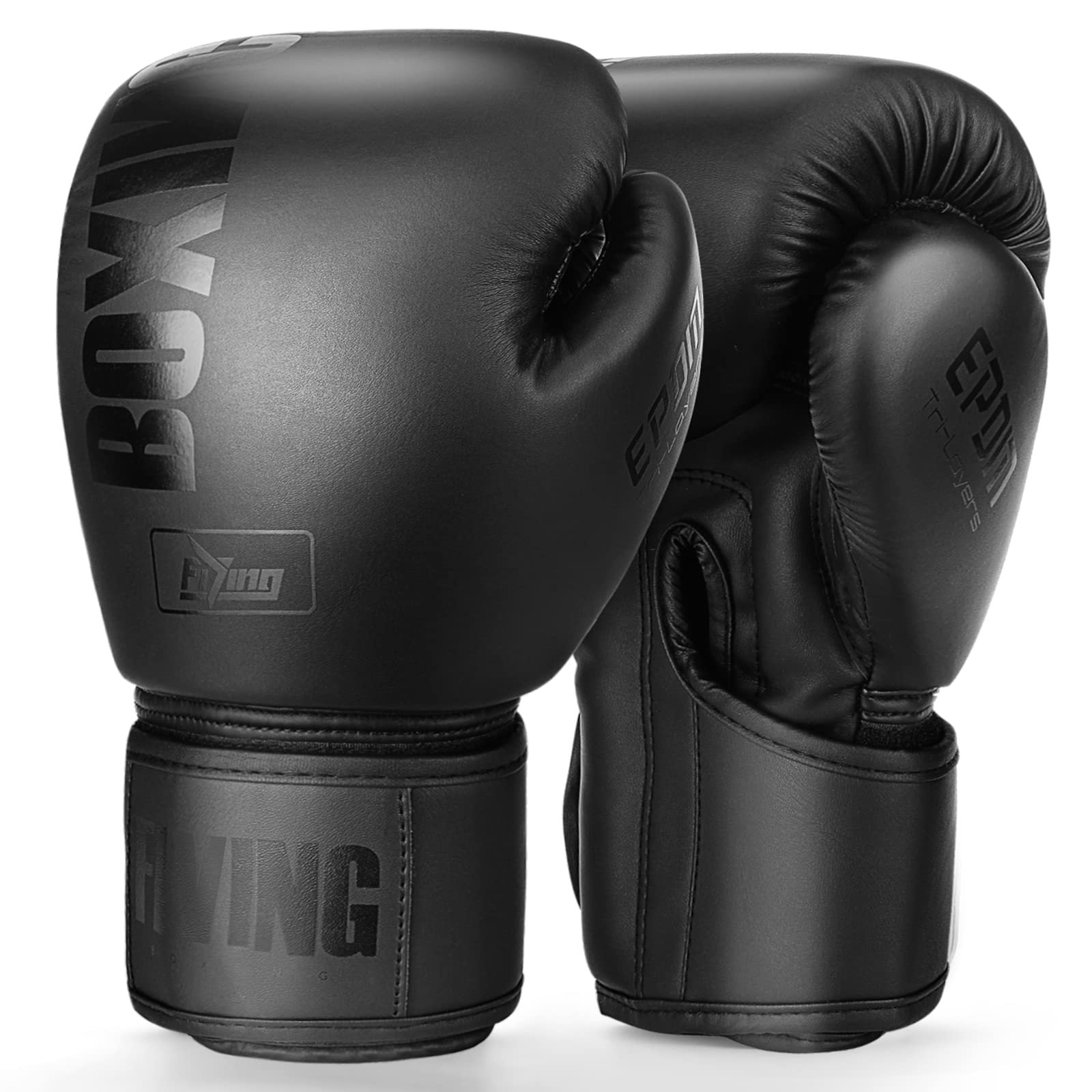 FIVING Boxing Gloves for Men and Women (Black, 10oz) | Multi Layered Padding,Breathable Palm,for Training,Sparring,Muay Thai,Fighting,Kickboxing, Mixed Martial Arts,MMA,Heavy Bag product image