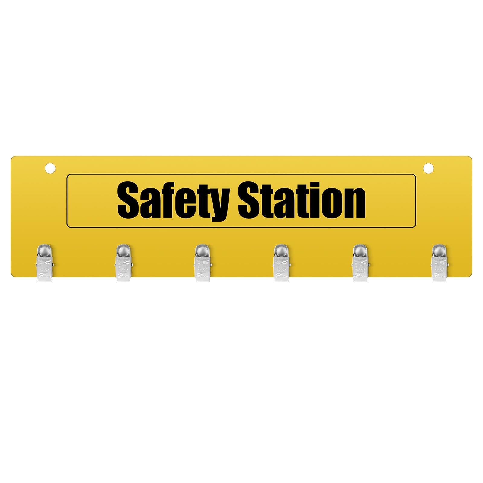 Honeydak 1 Pcs Glove Station Organizer Wall Mount 15 × 4 Inches Plastic Glove Holder with 6 Clips for Firefighter Baseball Cut Resistant Gloves (Yellow) : Clothing, Shoes & Jewelry product image