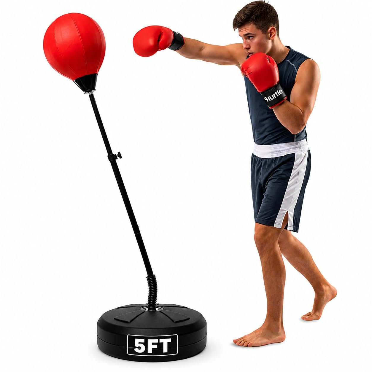 Punching Bag with Stand for Adults and Teens, Adjustable Boxing Bag with Permium Gloves, Freestanding Reflex Bag Training Equipment for Home Workout Fitness and Stress Relief product image