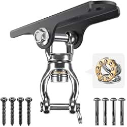 360° Swivel Swing Hanger with Ball Bearing Swing Ceiling Mount Hanging Chairs Hanger 900 LBS Capacity Aerial Silks Mount Hardware for Hammock Chair, Porch Swings, Tire Swings, gym rings, Heavy Bag : Patio, Lawn & Garden product image