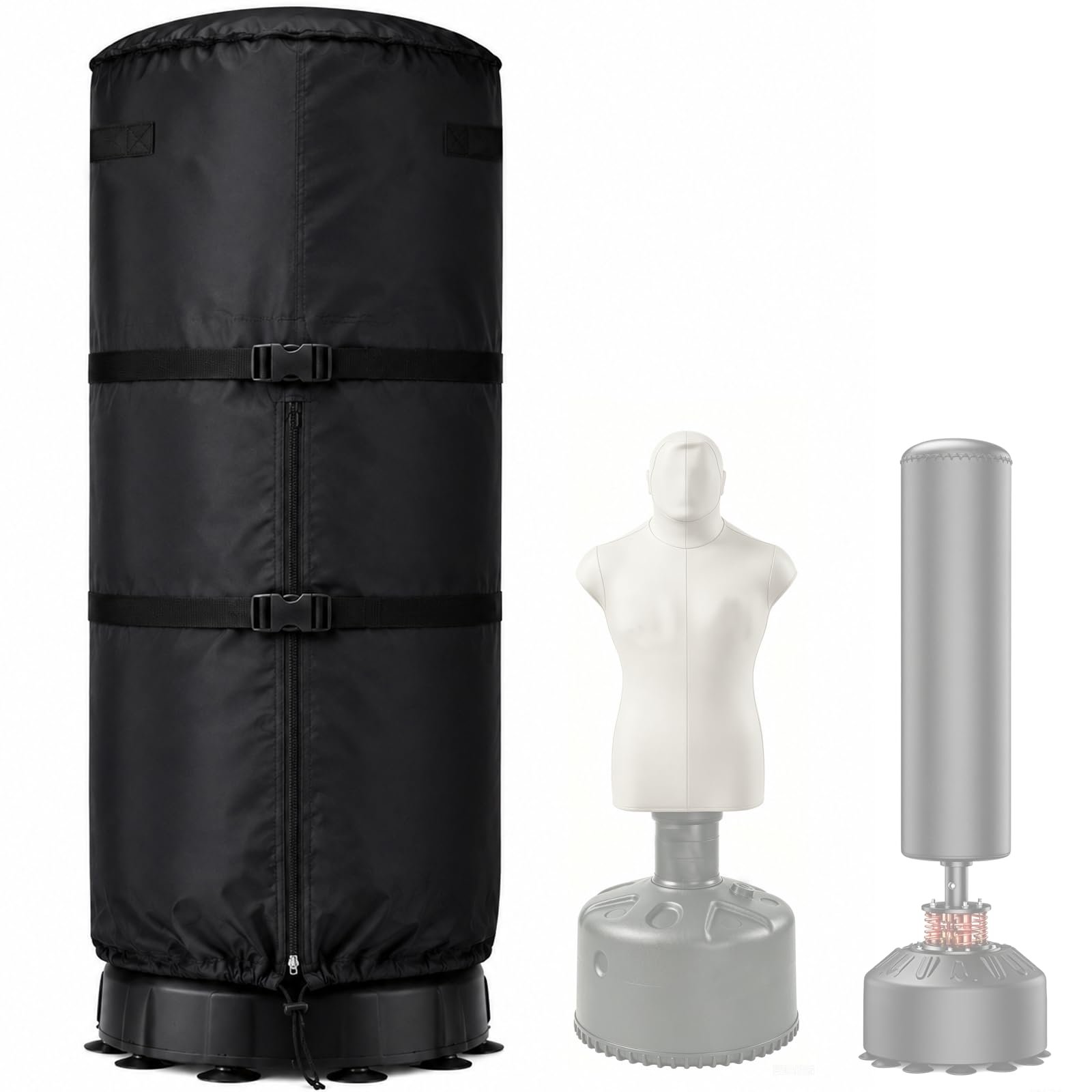 Secure-Fit Waterproof Cover for Freestanding Punching Bag – Dual Adjustable Buckles, All-Weather Oxford Fabric Protection for Heavy Bag (70" H x 29" D) product image