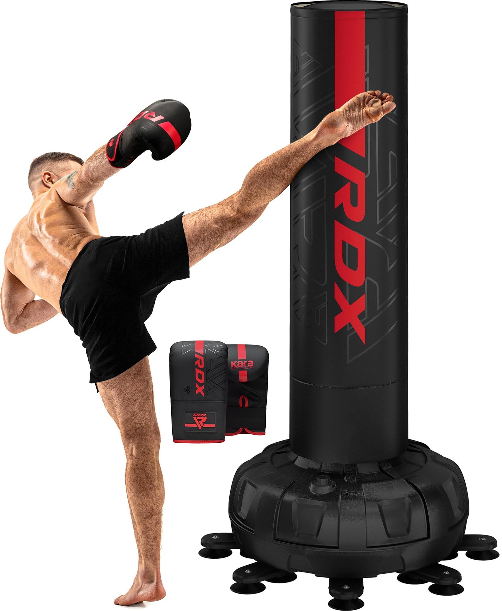 RDX XXL 330LBS Freestanding Punching Bag with Cover & Gloves – 72” Adult Heavy Pedestal Punch Bag Set - 17 Suction Cup 8 Extended Legs Stand Base - Kick Boxing MMA Home Gym Fitness product image