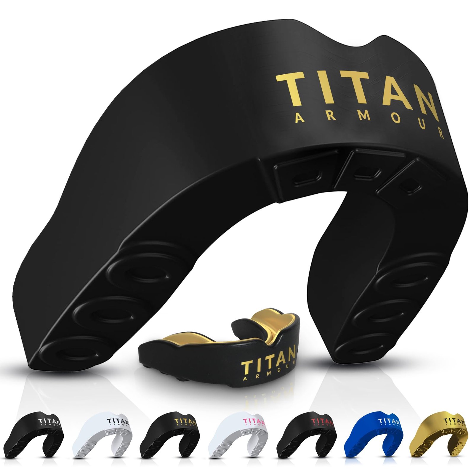 Titan Armour Mouth Guard Boxing, Dual-Layer Boil & Bite Mouthguard, Adult | Premium Dual-Layer | Case Included | Adult & Youth Custom-Fit Mouthpiece | Football, MMA, Hockey, Lacrosse, BJJ, Basketball product image