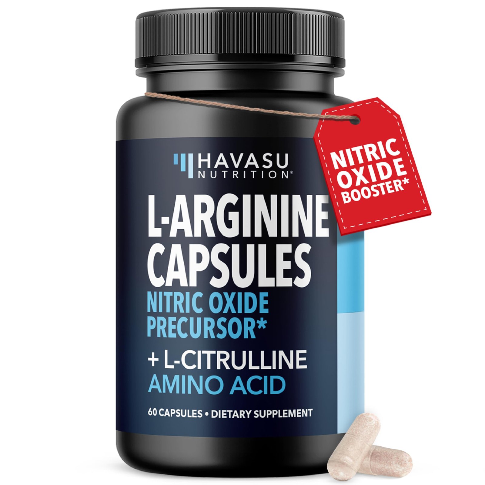 L-Arginine and L-Citrulline for Men, Nitric Oxide Support, 30 Servings | L Arginine 1000mg Capsules with L Citrulline and Tart Cherry, Performance Supplement for Men's Health, Vegan, 60 Count : Everything Else product image