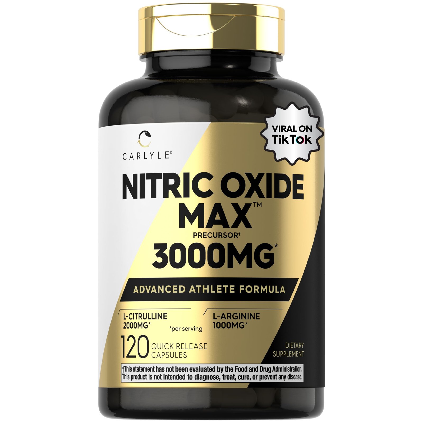 Carlyle Nitric Oxide Supplement 3000mg | 120 Capsules | with L-Arginine & L-Citrulline | For Men & Women | Pre & Post Workout | Non-GMO, Gluten Free : Everything Else product image