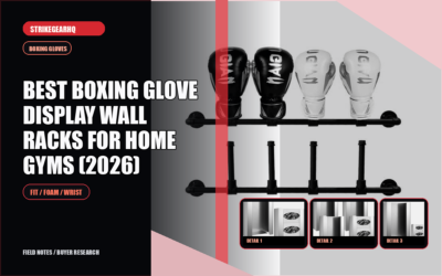 StrikeGearHQ article-specific real product banner for Best Boxing Glove Display Wall Racks for Home Gyms (2026)